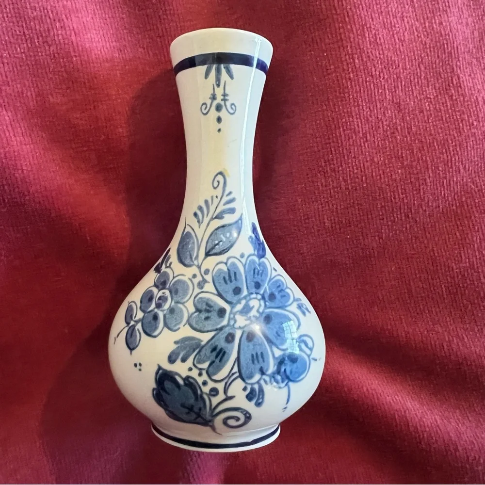 Vintage Blue and White Mini Vase Blauw Delfts Miniature